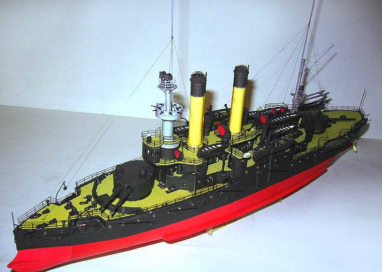 【新翔精品纸模型】沙皇俄国阿普拉克辛号铁甲舰巡洋舰模型