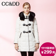 【爆】CCDD2014冬装专柜正品新款女装貉子毛立领中长款修身羽绒服