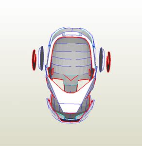 分模版钢铁侠mk346头盔 可穿戴 纸模EVA通用