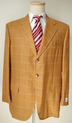 公价22500！意大利顶级手工Belvest毛麻丝混纺花呢外套西装54单西