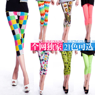 韩版<em>短裤</em>夏季薄款打底裤<em>女士外</em>穿修身显瘦印花