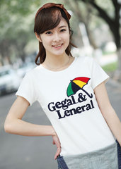 2014年新款春装 韩版 女 潮夏季短袖T恤体恤衫 小雨伞