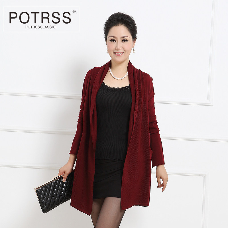 2013<em>中老年</em>女秋装<em>针织</em>衫<em>中长款</em> 妈妈装韩版长