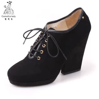 平底鞋搭配_<em>茶花女 2013</em>新款真皮高跟女鞋坡