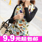 韩国秋冬女新品包包款百变围巾长款丝巾 两用秋冬季围巾披肩批发