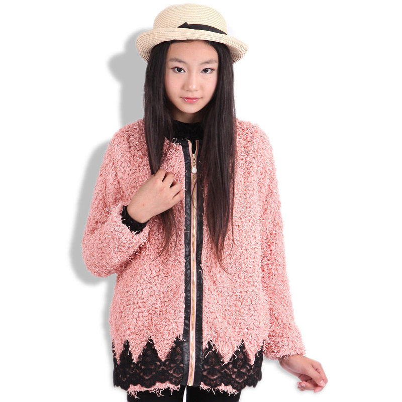 韩版冬季新款中大女童毛绒<em>外套</em>胖女童<em>冬装初中</em>