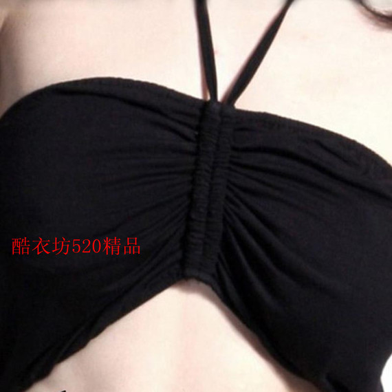 夏季女生性感内衣 打底挂脖弹力抽<em>带抹胸文胸</em>