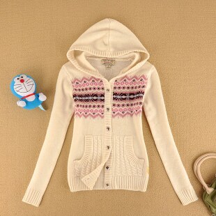 <em>以纯</em>2013秋冬新款正品女装<em>连帽毛衣开衫</em>长袖