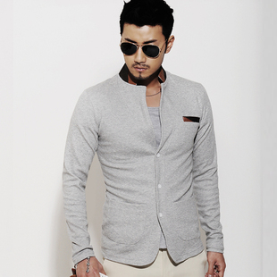 【才才cool】针织衫 多色横条纹百搭款<em>灰色</em>v领