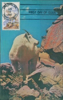 PA4143美国1987州动物北美大山羊自制极限片