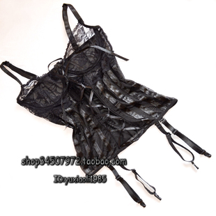 女式腰封吊带袜内衣 性感<em>透明</em>钢托<em>马甲</em>束身衣