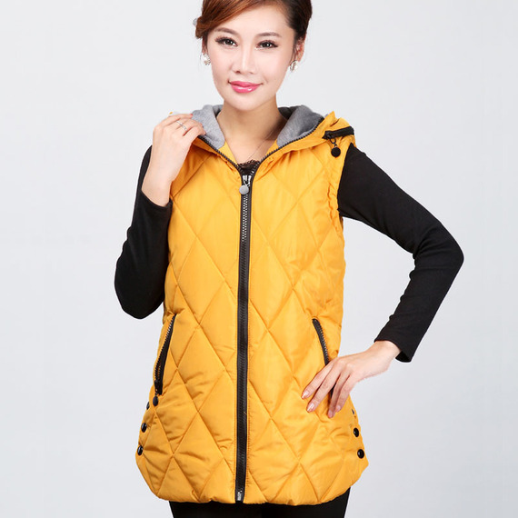 <em>羽绒</em>棉带帽<em>马甲</em>妈妈<em>马夹中老年</em>无袖外套女款服