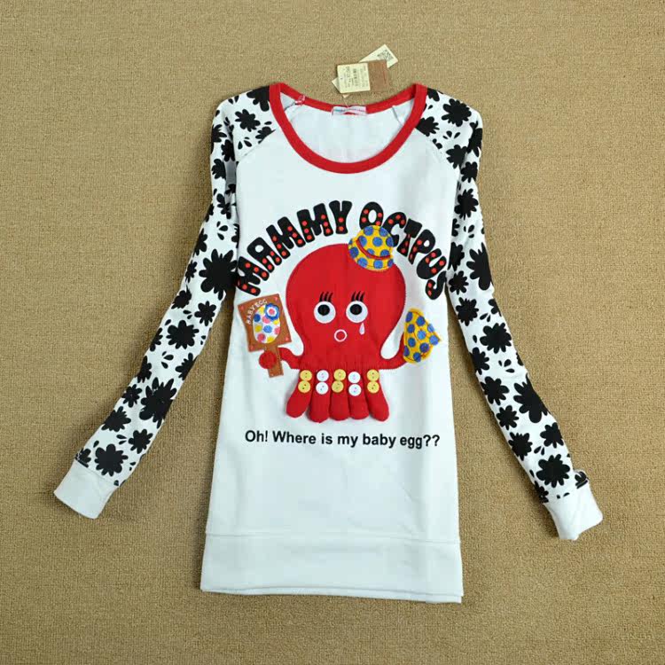 春秋装可爱卡通T恤<em>长袖</em>韩版<em>少女装</em>休闲秋冬装