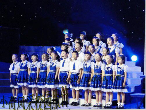 儿童表演服大<em>合唱</em>演出服小学生<em>初中</em>学生朗诵服
