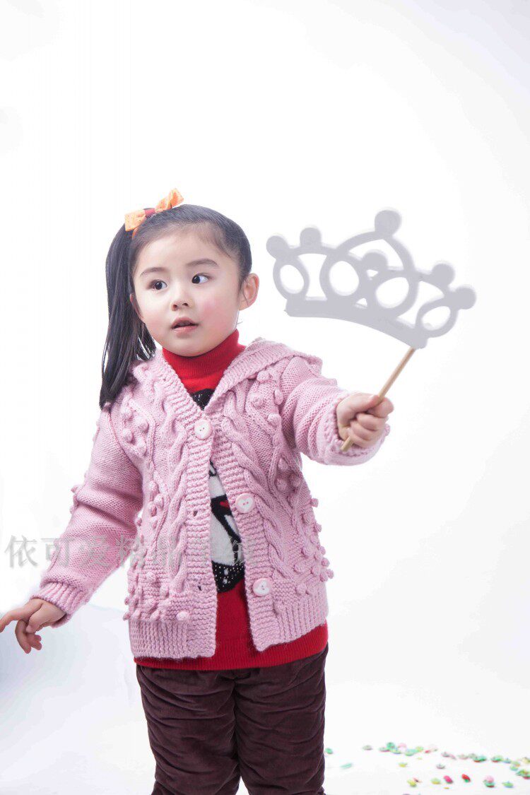 衣<em>可爱纯手工编织毛衣</em> 原创男女儿童开衫外套