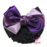 新款韩版高档绒布带钻网兜酒店空姐银行酒店职