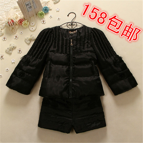 <em>厂家</em>直销13冬新款羽绒<em>棉服短裤套装</em>潮女<em>棉袄</em>