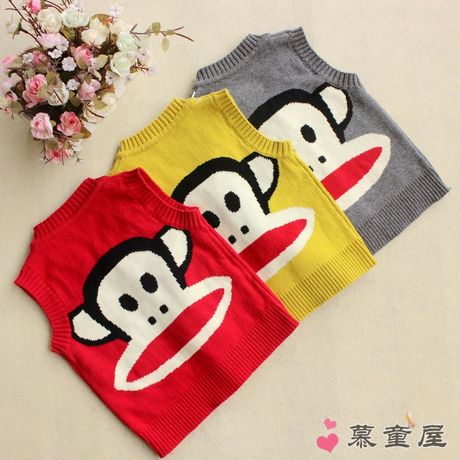 1岁<em>2岁宝宝</em>毛衣<em>背心</em>儿童毛线马甲男童针织开