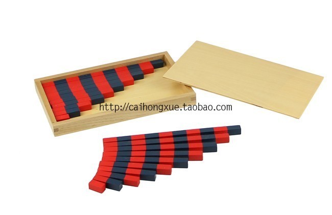 蒙特梭利 数学教育教具 红蓝小数棒 小型数棒|一