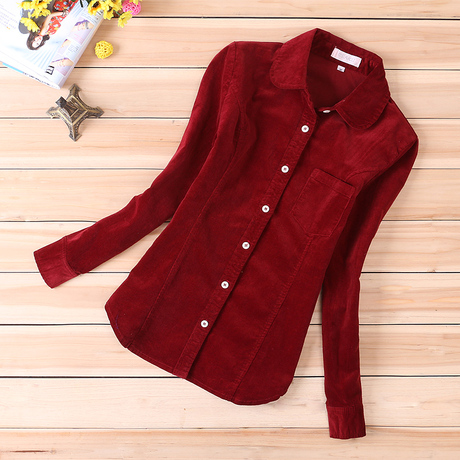 【所谓伊人小站】2014<em>春季</em>新款灯芯绒<em>衬衫女</em>
