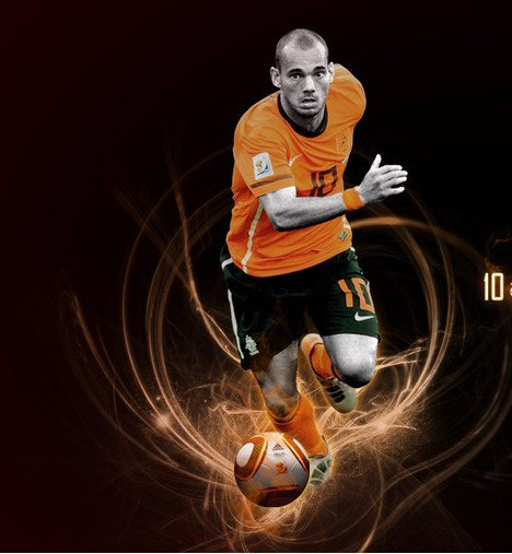 荷兰足球明星系列之斯奈德照片斯奈德海报定制