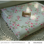 窗帘布沙发布抱枕桌布靠垫盖巾 纯棉帆布布料/小清新花枝 2.4米宽