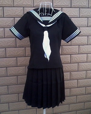 逢坂大河 羽衣狐 春夏装短袖 黑色水手服 清纯女生制服 班服校服