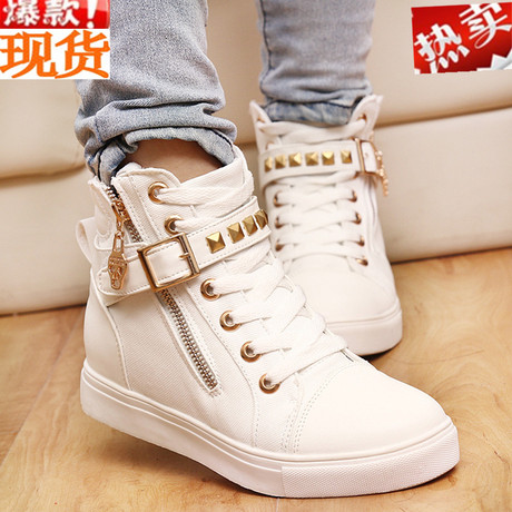 【爱尚淘爱尚她】2014<em>新款</em>高帮<em>帆布鞋女</em>韩版