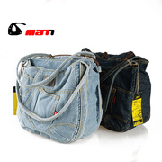 新品专柜品牌特色牛仔包包 拉链小包内贴手提