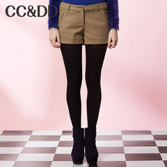CCDD2014冬装正品新款女装英伦学院风女裤浅色修身西装短裤