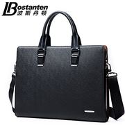 波斯丹顿2014新款男士牛皮包商务休闲包手提包单肩包斜挎包公文包 