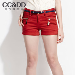 CCDD正品2014夏装新款女装欧美简约风卷边低腰热裤牛仔短裤
