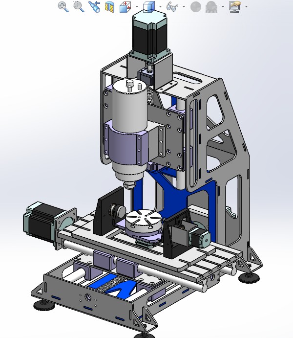 小型台式 DIY CNC数控五轴雕刻机 5轴雕铣机3