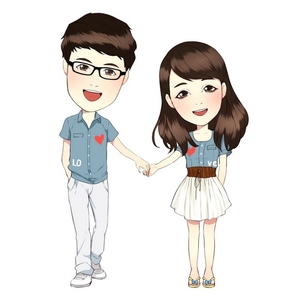 情侣双人日系Q版头像漫画卡通头像人物设计定