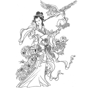 古风人物线稿 大师白描中国神话人物 线稿线描