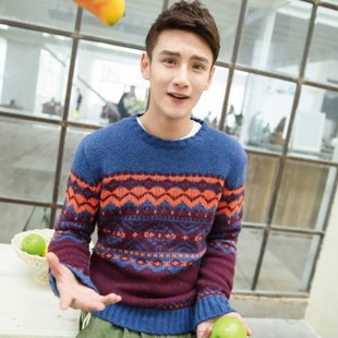 【736788860a】日系<em>粗线毛衣男</em>米色 针织卡其