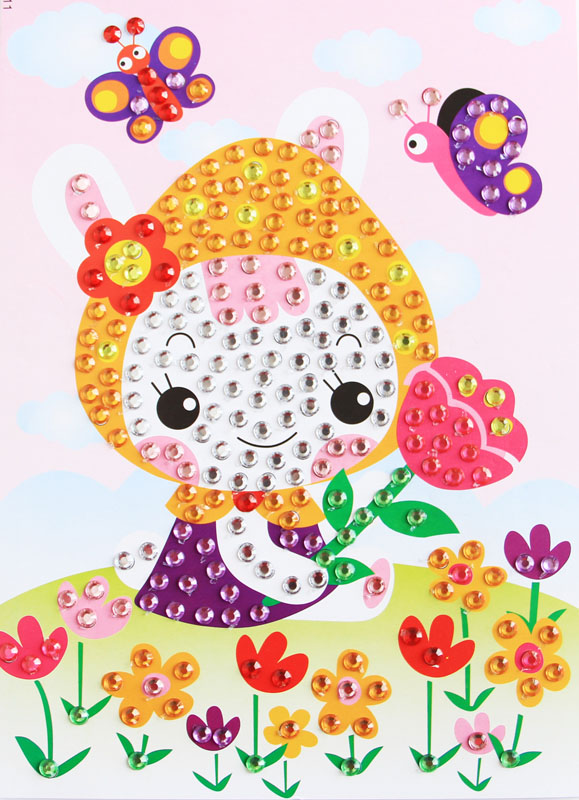 特价包邮儿童钻石贴画手工制作材料彩水晶diy粘贴益智水彩画玩具