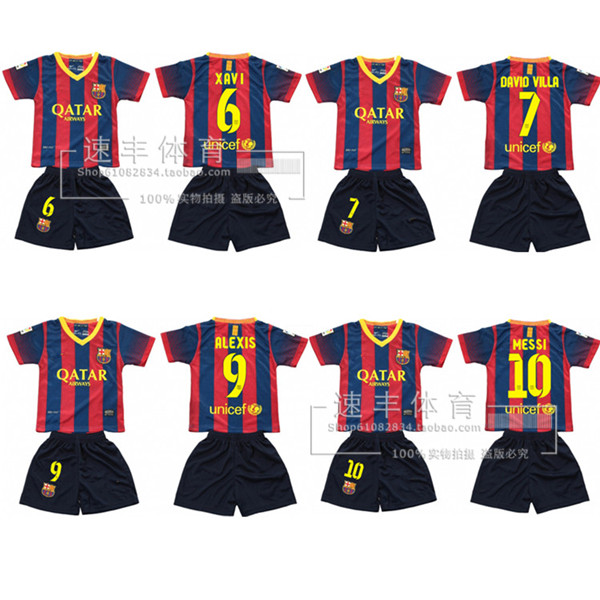 2013-14赛季巴萨罗那 巴塞儿童足球衣足球服队