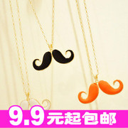 饰品批发 滴油多彩色阿凡提小胡子项链 毛衣链 长款大号 男女项链