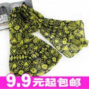 潮流时尚图案波西米亚三角几何雪纺大方巾围巾个性 气质女士丝巾