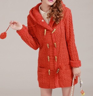 2013秋 精品外搭中长长袖气质毛衣<em>针织开衫</em> 带