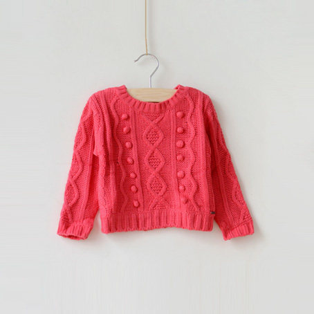 正品原单外贸 法国原单 女<em>宝宝毛衣</em> 女童圆领编