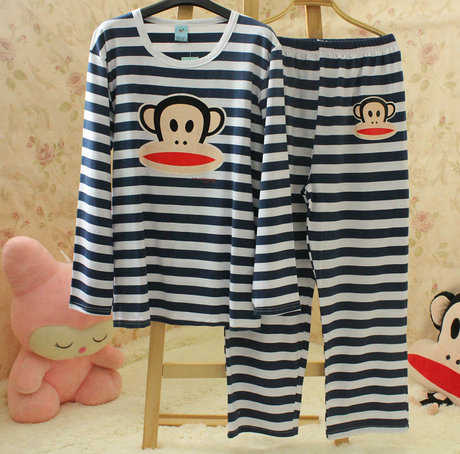 【神仙寨】可爱<em>男士卡通</em>大嘴猴<em>睡衣</em>纯棉条纹长