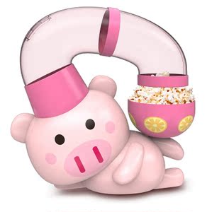 音乐爆米花机小熊小猪粉色家用小孩儿童玩具喷