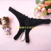 <em>珍珠摩擦</em>自慰内裤女开档免脱t裤真人透明性感