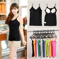 包邮女生免<em>文胸</em>一体内<em>穿工字</em>背心纯棉无袖打底