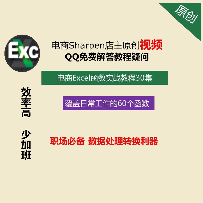 sharpen出品 Excel2010\/2007函数入门教程职场