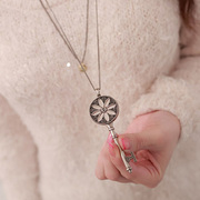 波西米亚风 韩版复古长款毛衣配饰 克罗心钥匙时尚项链毛衣链 女