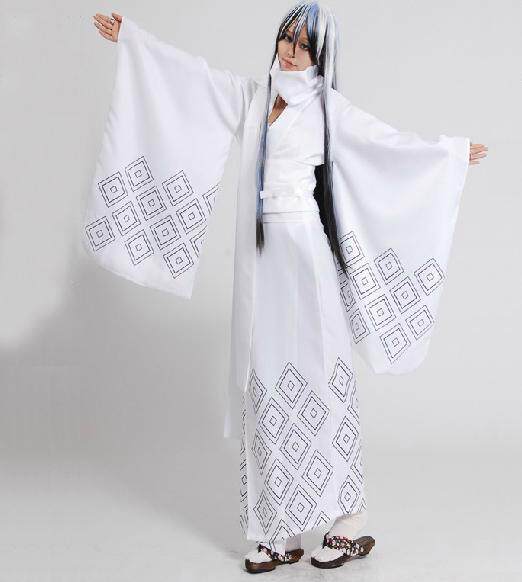 <em>滑头鬼之孙 雪女雪丽</em>白色印花和服cosplay服装
