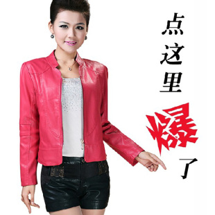 海宁2014<em>春秋款 女装</em> 真皮皮衣韩版 修身 加大